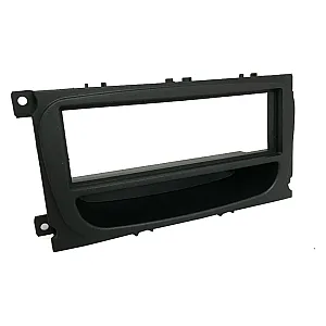 InCarTec 50-316 Ford (6000CD OVAL) Single Din Car Audio Fascia With Pocket (METALLIC BLACK)