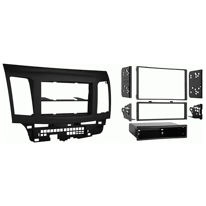 InCarTec 50-365 Mitsubishi Lancer 2008-2017 Single/Double Din Car Radio Fascia Adaptor Panel (MATT BLACK)