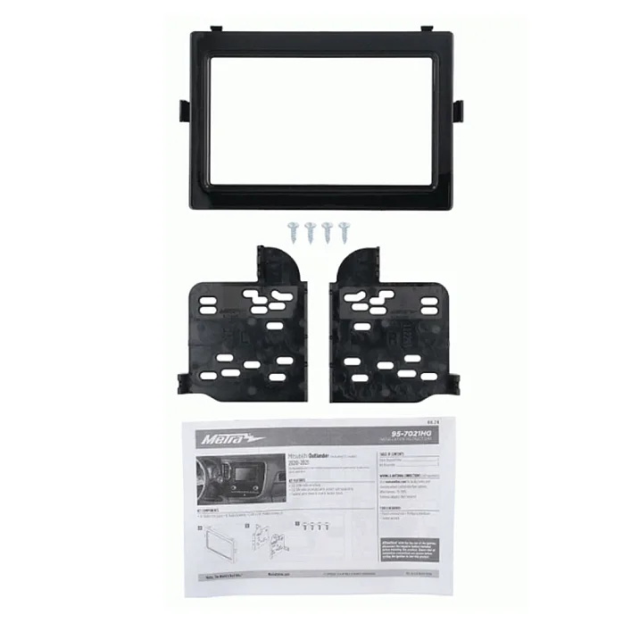 InCarTec 50-432 Mitsubishi Outlander 2013-2021 Double Din Car Radio Fascia Adaptor Panel