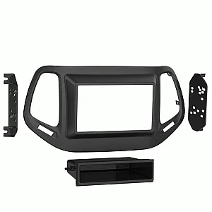 InCarTec 50-602 Jeep Compass Single and Double Din Fascia Adaptor (MATT BLACK)