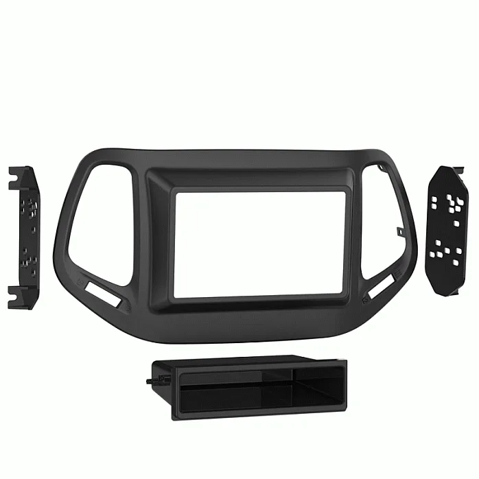 InCarTec 50-602 Jeep Compass Single and Double Din Fascia Adapter (MATT BLACK)