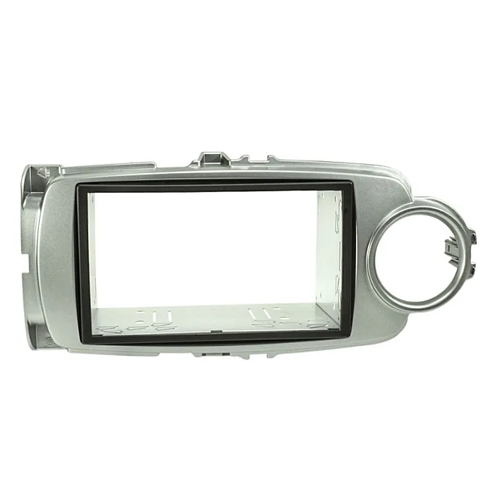 InCarTec 50-624/1-D Toyota Yaris (2012-2020) Double Din Car Fascia Adaptor Panel and Cage Kit (SILVER)