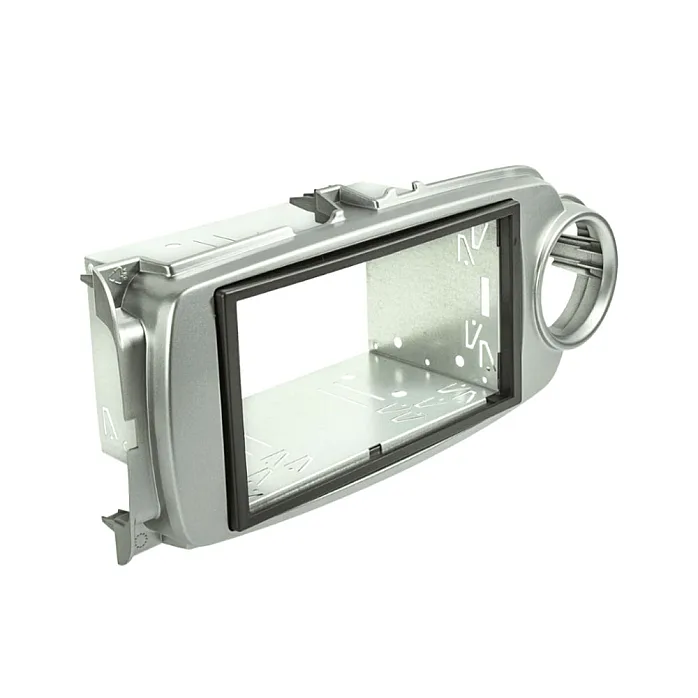InCarTec 50-624/1-D Toyota Yaris (2012-2020) Double Din Car Fascia Adaptor Panel and Cage Kit (SILVER)