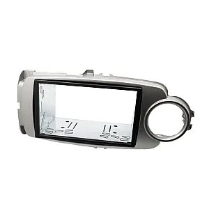 InCarTec 50-624/1-D Toyota Yaris (2012-2020) Double Din Car Fascia Adaptor Panel and Cage Kit (SILVER)