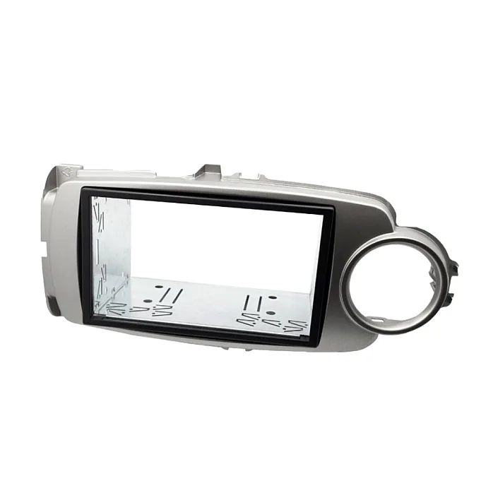 InCarTec 50-624/1-D Toyota Yaris (2012-2020) Double Din Car Fascia Adaptor Panel and Cage Kit (SILVER)