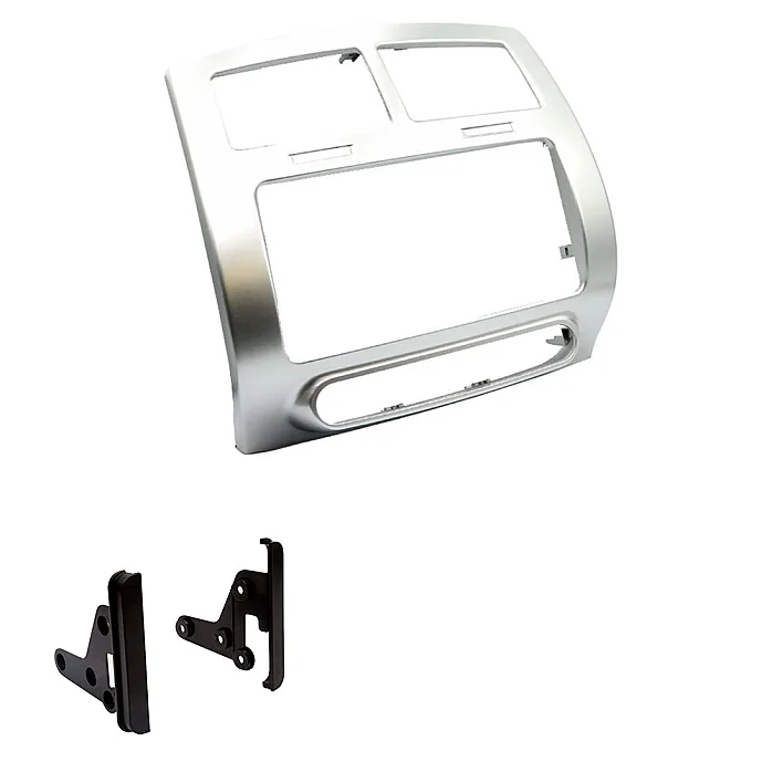 InCarTec 50-634 Toyota Silver Double Din Car Audio Fascia Adapter With Side Bars