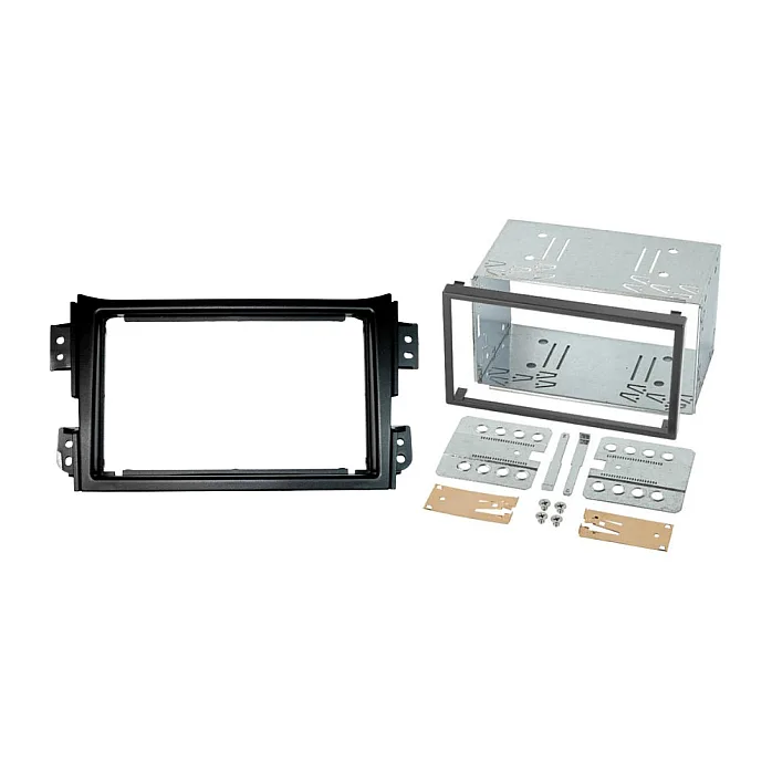 InCarTec 50-741-CAGE Suzuki Splash, Ritz (2008-2016) Double Din Fascia Adaptor Cage Kit (MATT BLACK)