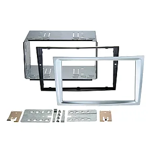 InCarTec 50-841/2 Holden Double Din Car Audio Fascia Radio Cage Adaptor kit (MATT CHROME/ SILVER)
