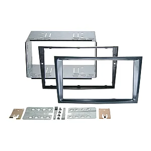 InCarTec 50-841/8 Holden Double Din Car Audio Fascia Radio Cage Adaptor kit (GLOSS GREY/ STEALTH BLACK)