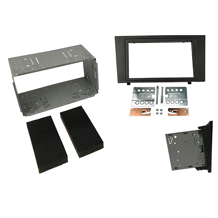 InCarTec 50-856 Ford Mondeo Mk3 (2000-2007) Angled Fit Double Din Car Audio Fascia Radio Cage Kit (GUN METAL)