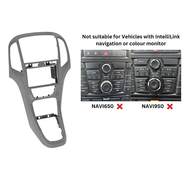 InCarTec 50-891/1 Holden Astra PJ 2015-2016 Double Din Car Fascia Adapter Panel (TITANIUM GREY)