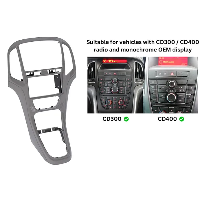 InCarTec 50-891/1 Holden Astra PJ 2015-2016 Double Din Car Fascia Adapter Panel (TITANIUM GREY)
