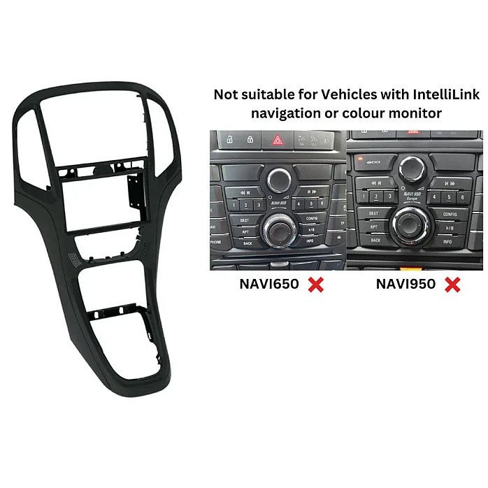 InCarTec 50-891 Holden Astra PJ 2015-2016 Double Din Car Fascia Adapter Panel (BLACK)
