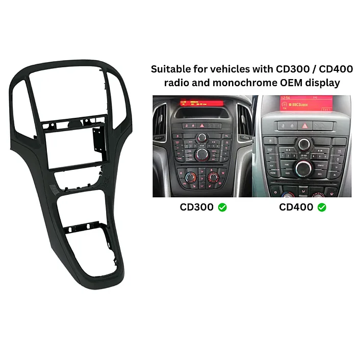 InCarTec 50-891 Holden Astra PJ 2015-2016 Double Din Car Fascia Adapter Panel (BLACK)