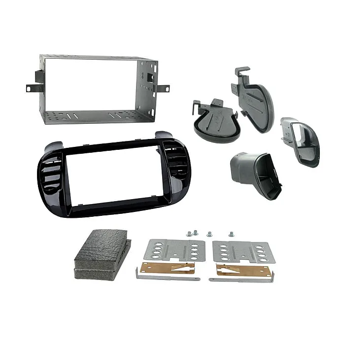InCarTec 50-894/2 Fiat Double DIN Car Audio Fascia Radio Cage Kit (PIANO BLACK)