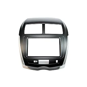 InCarTec 50-916 Mitsubishi Double Din Car Radio Fascia Black (With Silver Trim and no buttons)