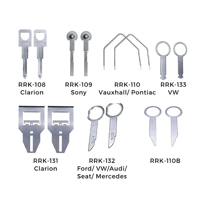 InCarTec 52-030 38 Pieces (19 Pair) Car Audio Radio Stereo Release Key / Disassembly Set