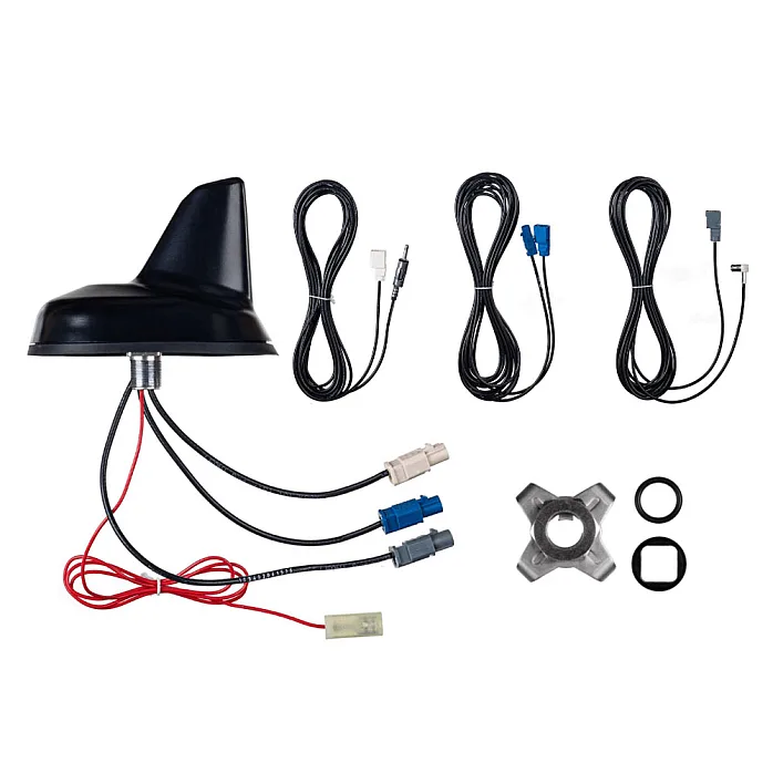 InCarTec 70-918K GPS, DAB+, FM, AM Vehicle Roof Mount Shark Fin Aerial Antenna