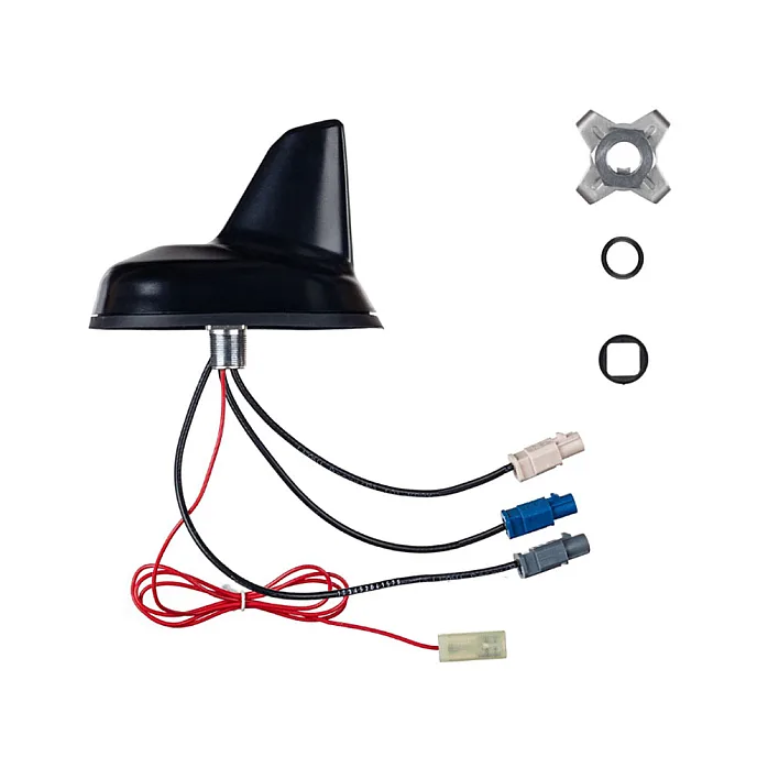 InCarTec 70-918K GPS, DAB+, FM, AM Vehicle Roof Mount Shark Fin Aerial Antenna