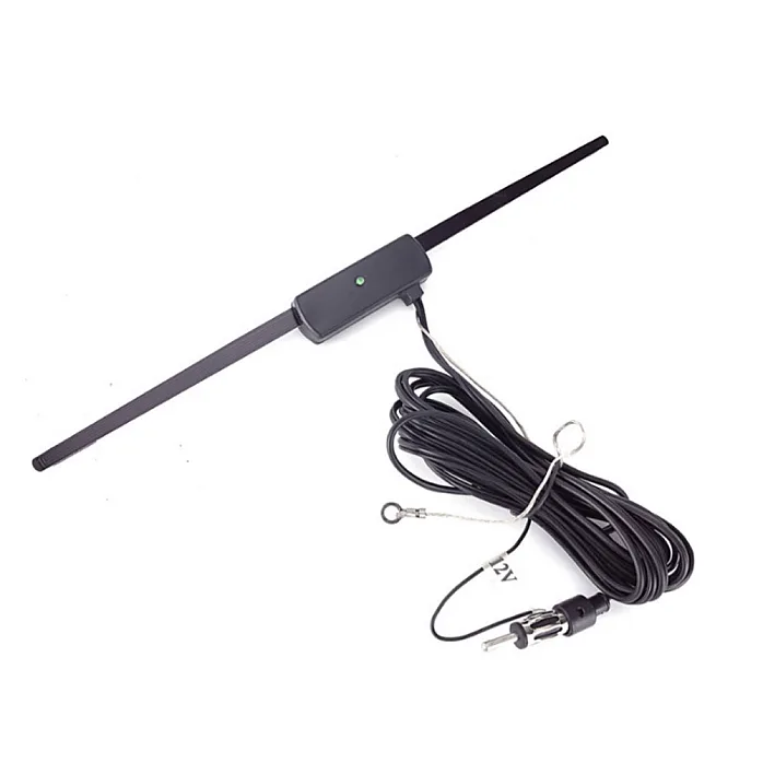 InCarTec 70-920 Windscreen Mount AM/FM Active Antenna With LED And Antenna Cable (15db gain)