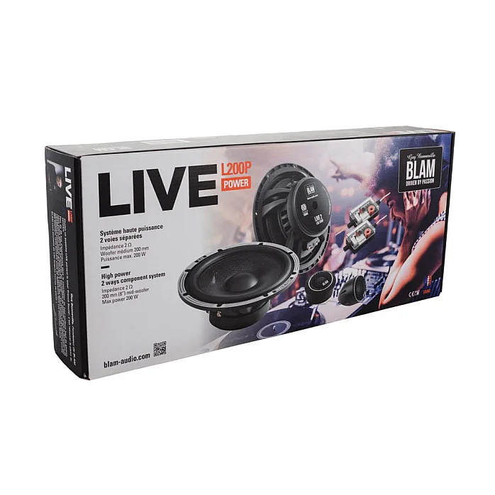 BLAM Live BL-L200-P Power 200mm (8") 200W High Performance 2 Way Component Speaker System