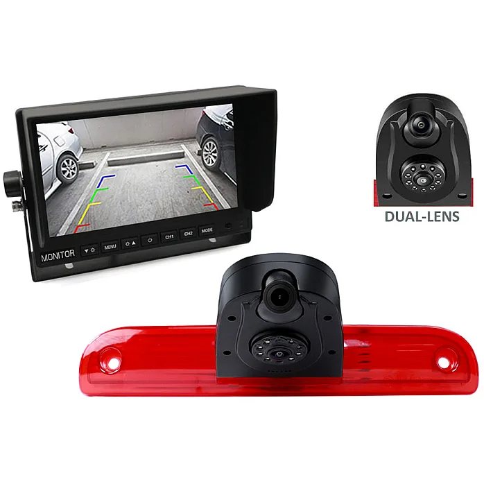 InCarTec CK-DUC-01-DUAL Fiat Dual Lens High Level Brake Light Camera And Monitor Kit