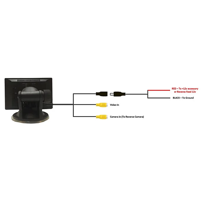 InCarTec CK-UNI-U120 Universal Adjustable Bracket Rear View Camera and 5" Standalone Monitor Kit