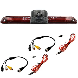 InCarTec Mercedes Dual Lens Brake Light Rear View Camera With 4 Pin Male To RCA Phono Converter Cable