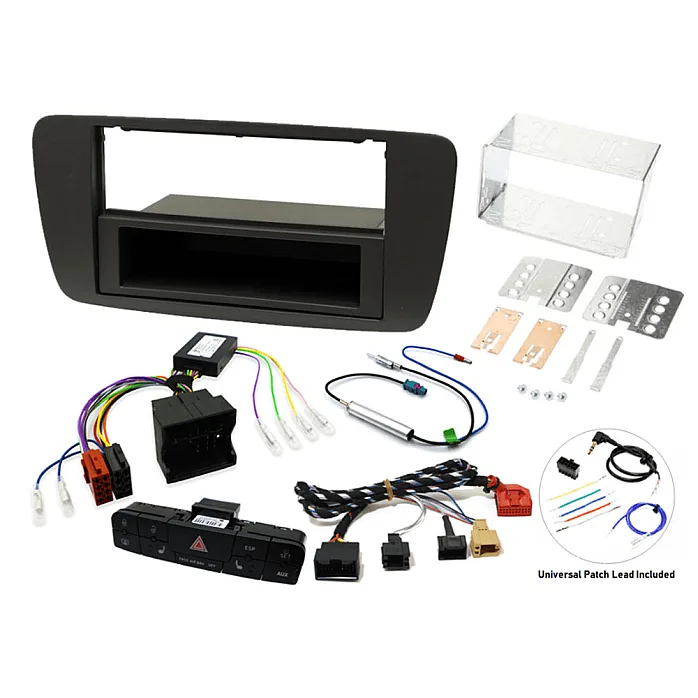 InCarTec FK-342P-HEAT Seat Ibiza With Heated Seats Single/Double Din Stereo Upgrade Fitting Kit (MATT BLACK)