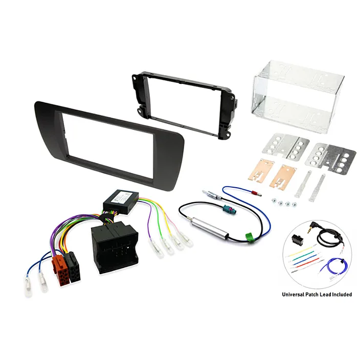 InCarTec FK-342P Seat Ibiza Double Din Stereo Upgrade Fitting Kit (MATT BLACK)