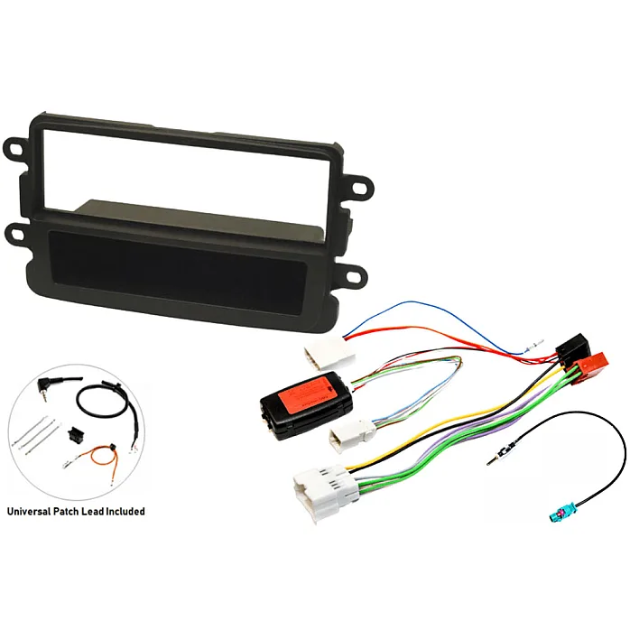 InCarTec FK-391-SWC Dacia Single Din Stereo Fitting Kit MATT BLACK (WITH SWC)