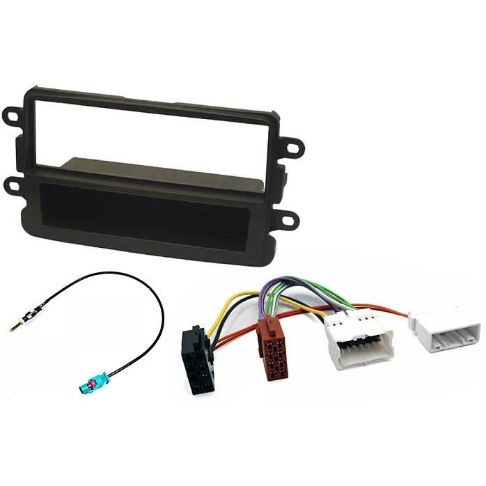 InCarTec FK-391 Dacia Single Din Car Stereo Fitting Kit MATT BLACK (WITHOUT SWC)