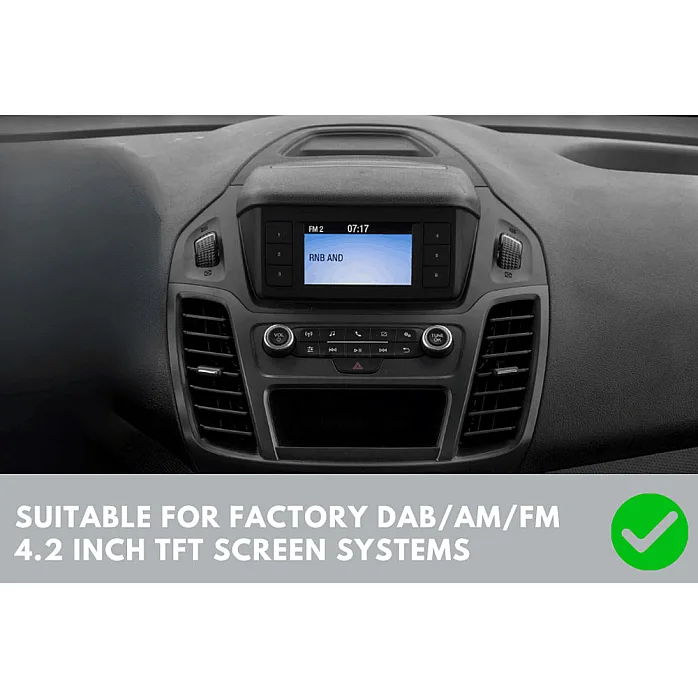 InCarTec FK-572-SWC Ford Transit Connect (2018 – 2024) Double Din Car Stereo Fitting Kit (SWC / DAB / USB Retention)