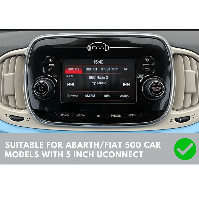 InCarTec FK-625-UCON5 Abarth 500 (2016-2022) Double Din Car Stereo Fitting Kit For (Uconnect 5" Radio)