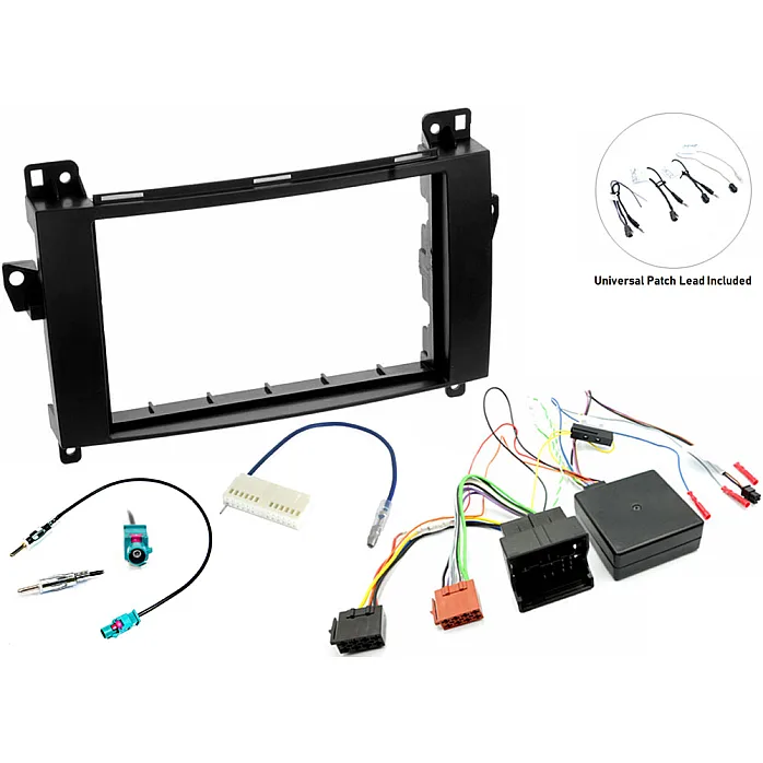 InCarTec FK-711-2 Mercedes Double Din Stereo Fitting Kit With Steering Controls (QUADLOCK CONNECTION)