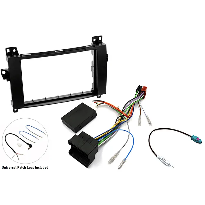 InCarTec FK-711-NTG2.5 Mercedes Double Din Stereo Upgrade Fitting Kit With Steering Controls (QUADLOCK)
