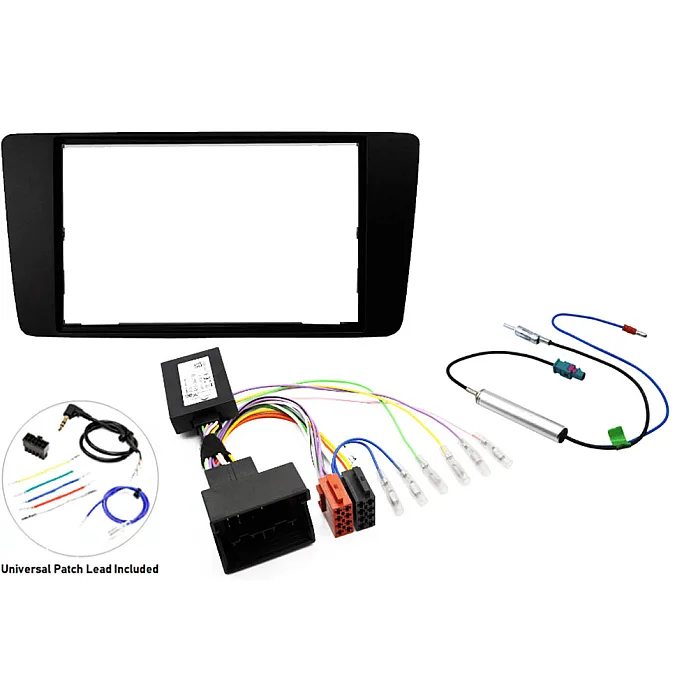 InCarTec FK-713-SWC1-S Skoda Double Din Stereo Upgrade Fitting Kit (Steering wheel controls) With Single Fakra
