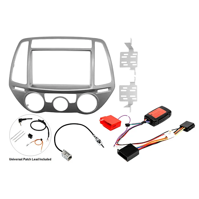 InCarTec FK-801-SWC Hyundai i20 (2012-2014) Double DIN Stereo Fitting Kit (MANUAL AIR CON CONTROLS)