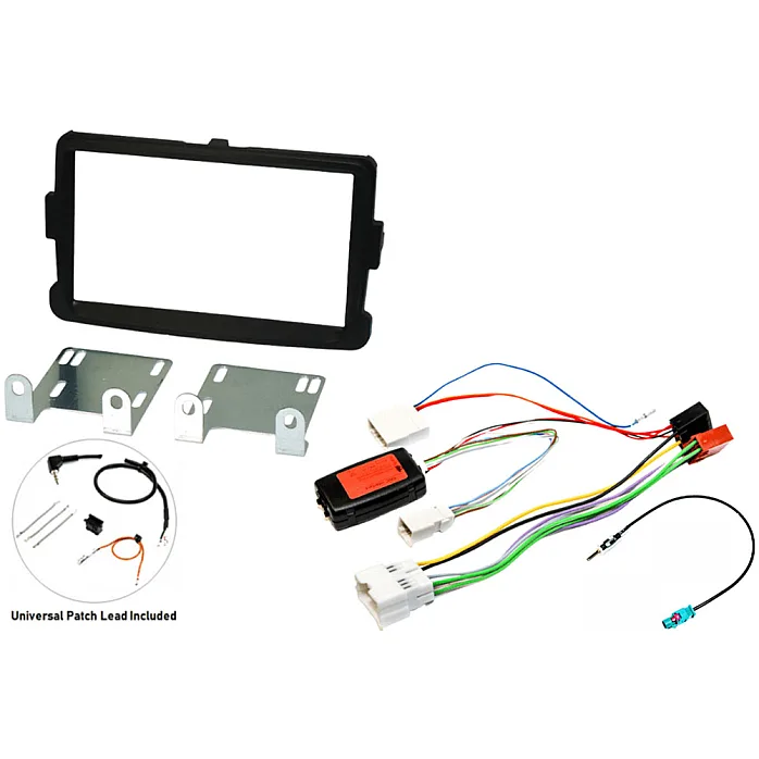 InCarTec FK-804-SWC Dacia Double Din Stereo Fitting Kit MATT BLACK (WITH SWC)