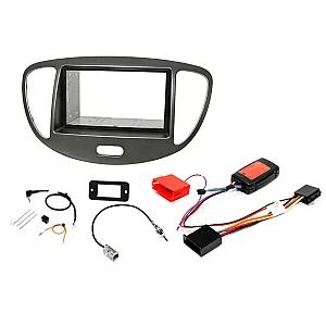 InCarTec FK-878-S Hyundai i10 (2008-2013) Double DIN Car Stereo Upgrade Fitting Kit (SILVER)