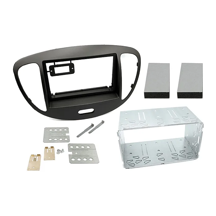 InCarTec FK-878 Hyundai i10 (2008-2013) Double DIN Car Stereo Upgrade Fitting Kit (MATT BLACK)