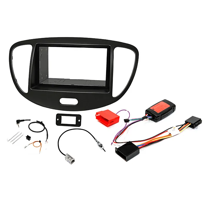 InCarTec FK-878 Hyundai i10 (2008-2013) Double DIN Car Stereo Upgrade Fitting Kit (MATT BLACK)