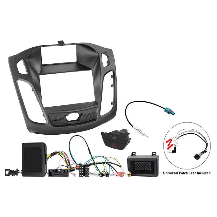 InCarTec FK-893-PDC Ford Focus Mk3 2011-2015 Double Din Car Stereo Upgrade Fitting Kit (WITH SWC and PDC)