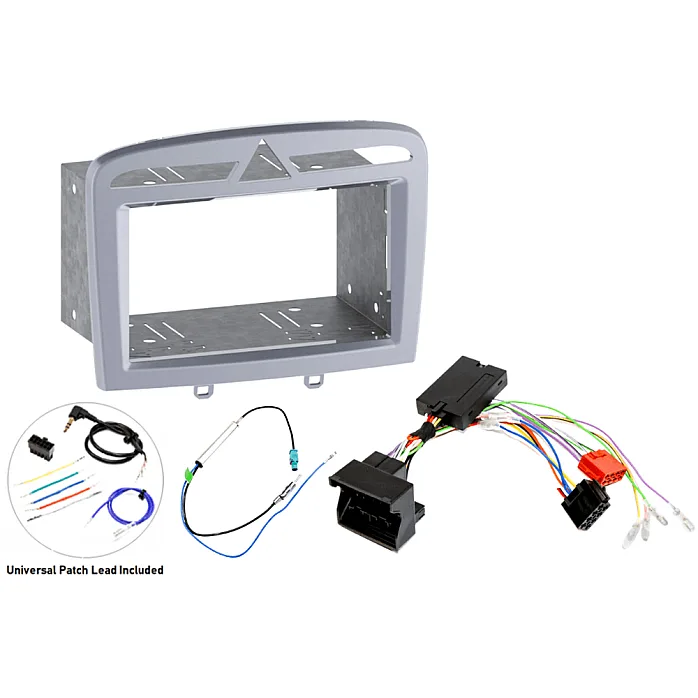 InCarTec FK-915/2-SWC Peugeot 308 (2008-2013) Double Din Car Stereo Silver Fitting Kit WITH SWC
