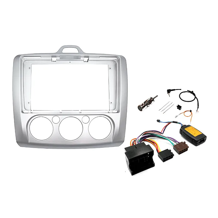 InCarTec PF-104-SWC Ford Focus 2005-2011 Perfect Fit 9" Stereo Fitting Kit Manual Air Conditioning / With SWC