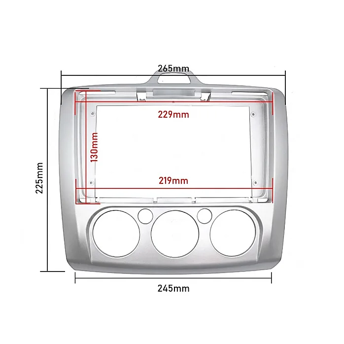 InCarTec PF-104-SWC Ford Focus 2005-2011 Perfect Fit 9" Stereo Fitting Kit Manual Air Conditioning / With SWC
