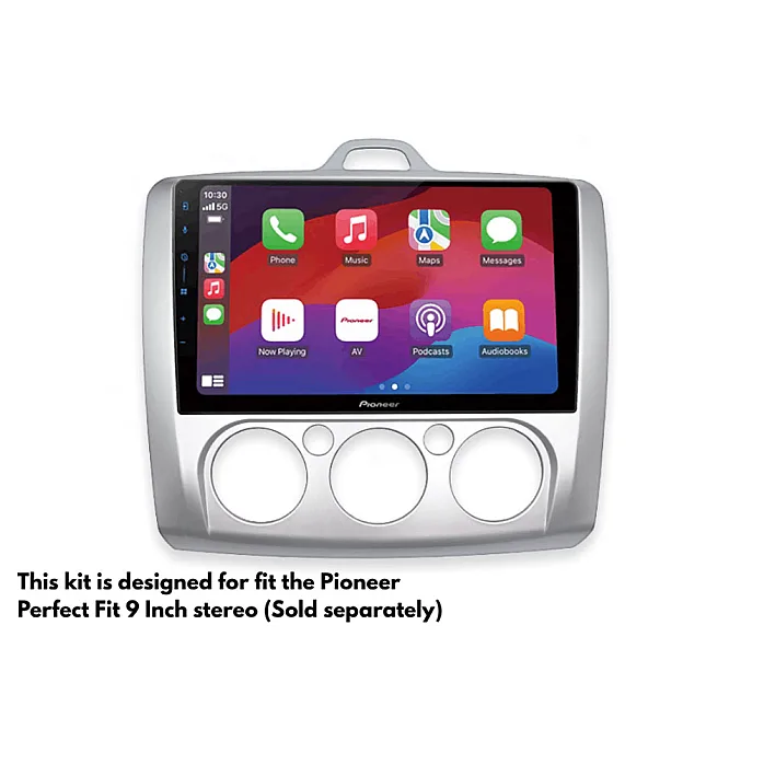 InCarTec PF-104 Ford Focus 2005-2011 9" Perfect Fit Stereo Fitting Kit Manual Air Conditioning / Without SWC