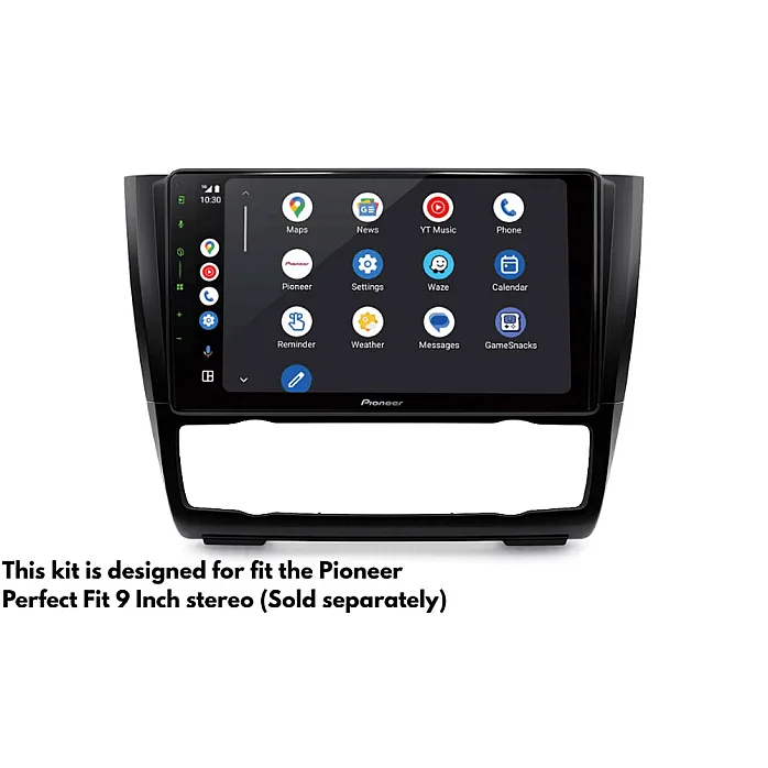 InCarTec PF-113 BMW 1  Series E81, E82, E87, E88 9" Perfect Fit Kit With Steering Controls (AUTO AIR CON)