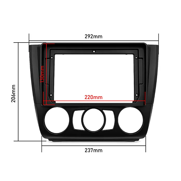 InCarTec PF-114 BMW 1 Series E81, E82, E87, E88 9" Perfect Fit Stereo Kit With Steering Controls (MANUAL AIR CON)
