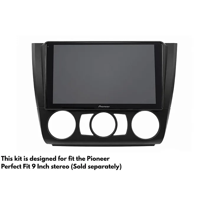 InCarTec PF-114 BMW 1 Series E81, E82, E87, E88 9" Perfect Fit Stereo Kit With Steering Controls (MANUAL AIR CON)